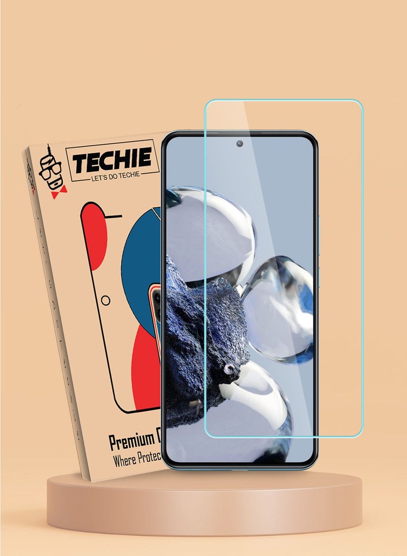 Techie واقي شاشة من الزجاج المقوى عالي الدقة مقاوم للانعكاس ومضاد للفقاعات من Techie بقوة 9H لهاتف Xiaomi 12T / Xiaomi 12T Pro - Image 1