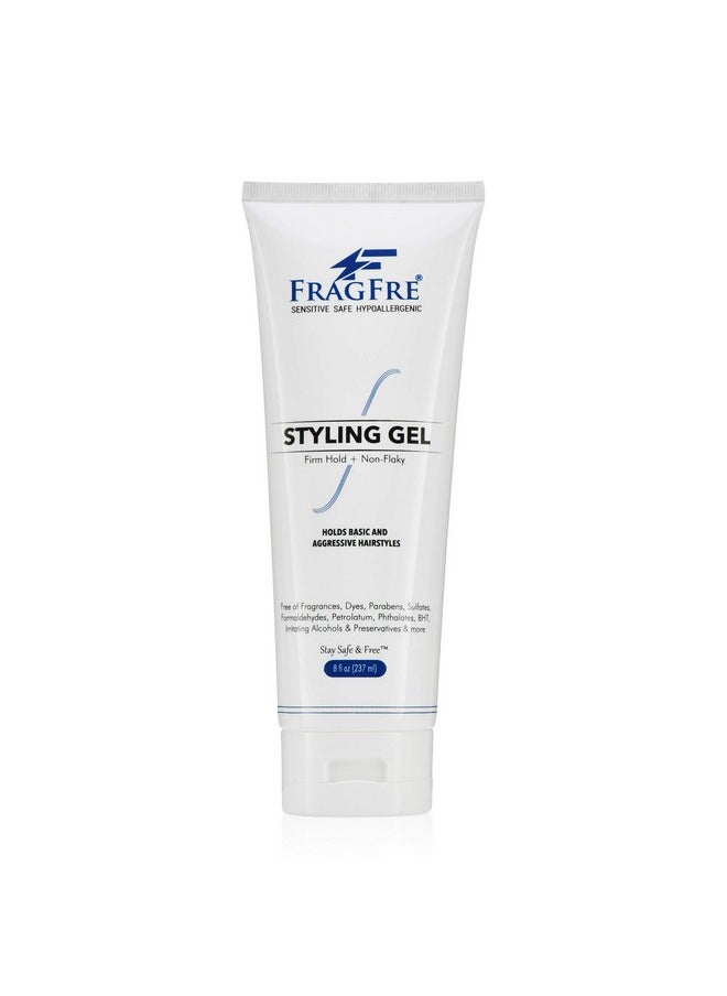 FRAGFRE Firm Hold Hair Gel Fragrance Free 8 Oz Strong Styling Gel For Aggressive Hair Styles Paraben Free Hypoallergenic Sensitive Formula Nonirritating Vegan No Gluten/Cruelty (1 Pack)  - Image 2