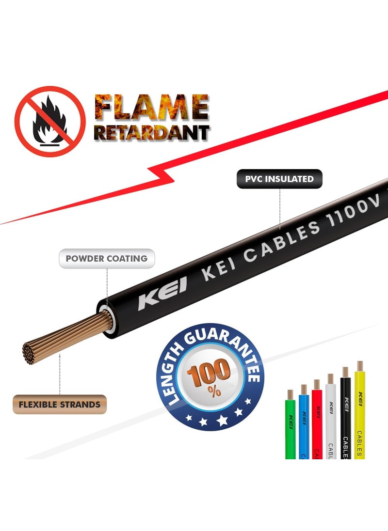KEI KEI WIRES CABLES Homecab 1 sqmm 1 Core Copper Flame Retardant House Wire PVC Insulated Cable for Domestic Industrial Electrical Wiring Black 90 Meters  - Image 3