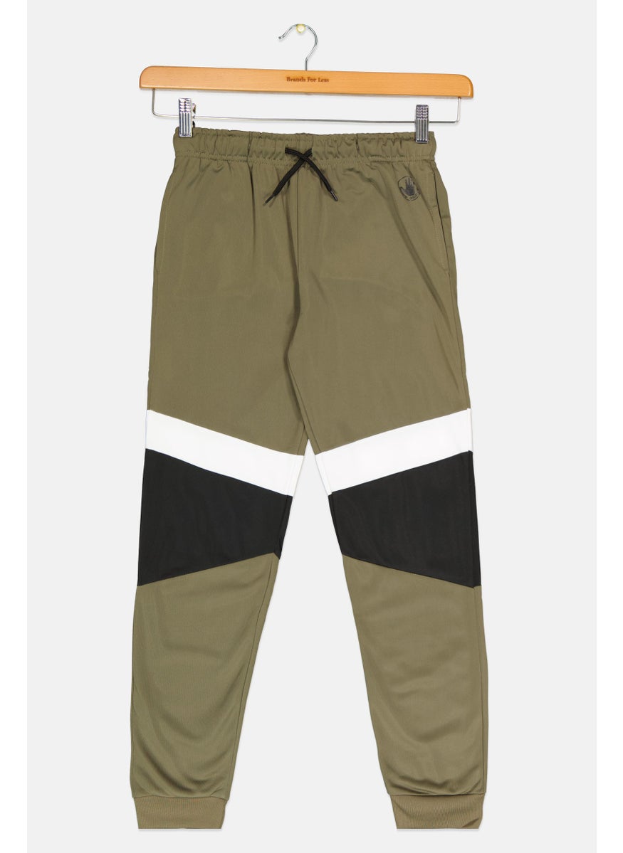 Body Glove - Kids Boy Coloblock Drawstring Jogger Pants, Olive - Image 1