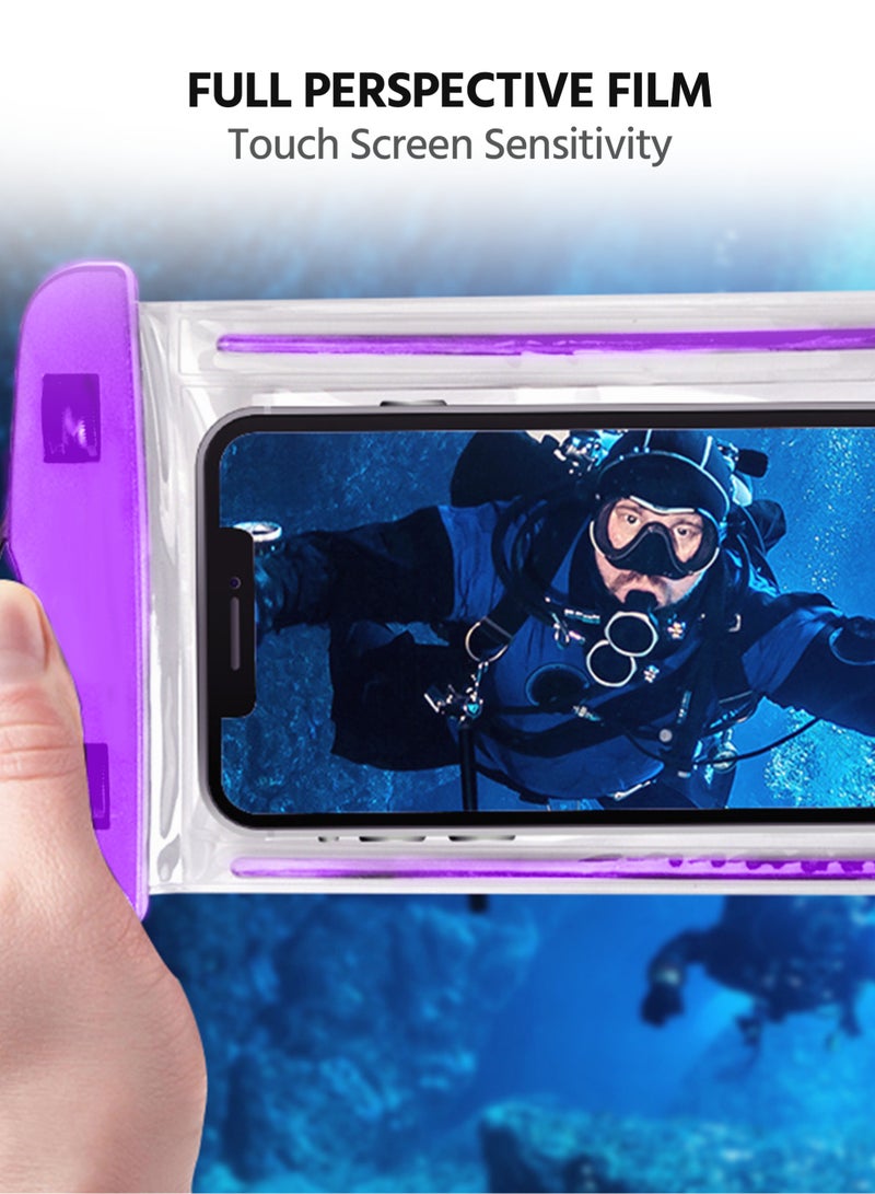 Universal Luminous Fluorescence PVC Waterprooof Smart Phone Bag For All Phones Purple - Image 5