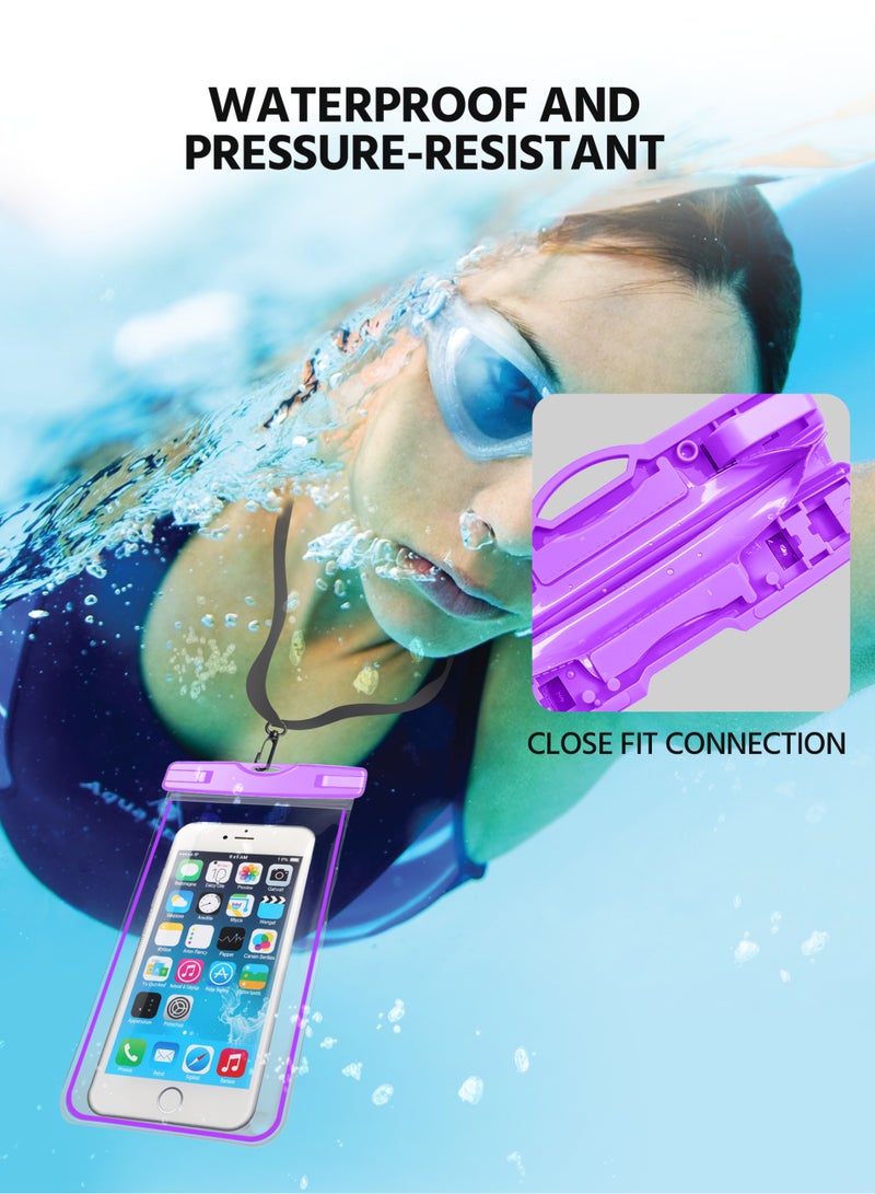 Universal Luminous Fluorescence PVC Waterprooof Smart Phone Bag For All Phones Purple - Image 4