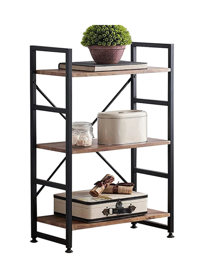 Micasa 3-Tier Durable High Quality Wooden Storage Shelf Brown and Black 90 x 30 x 60 cm SJ-620B