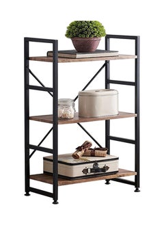 Micasa 3-Tier Durable High Quality Wooden Storage Shelf Brown and Black 90 x 30 x 60 cm SJ-620B  - Image 1