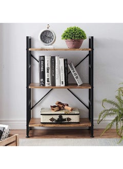 Micasa 3-Tier Durable High Quality Wooden Storage Shelf Brown and Black 90 x 30 x 60 cm SJ-620B  - Image 2