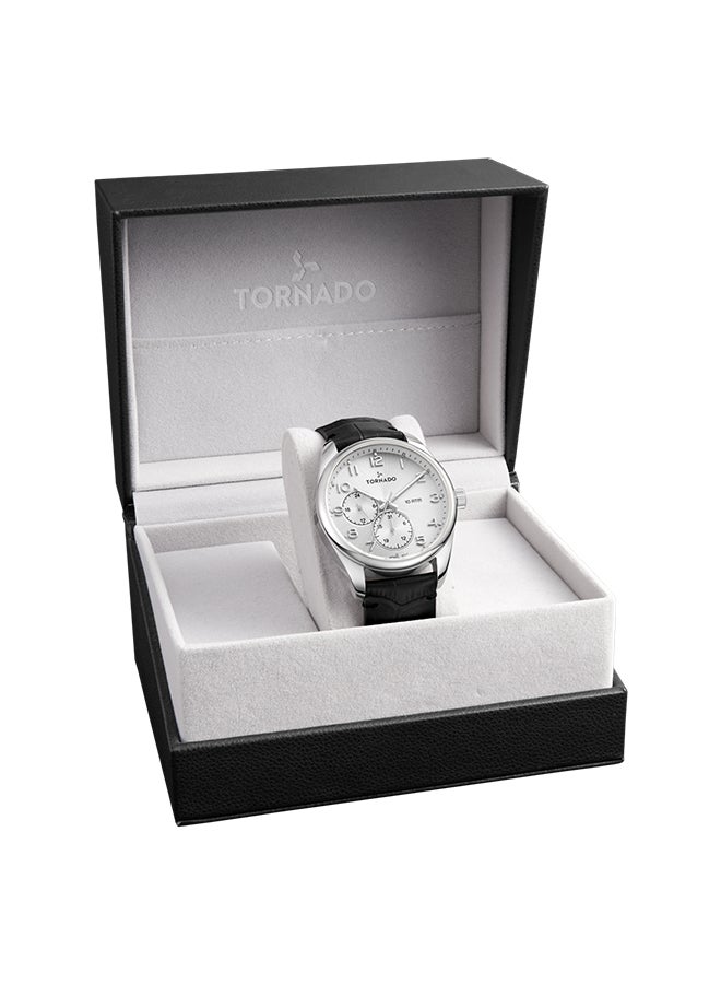 TORNADO Men's Genuine Leather Multi Function Watch T25102-SLBW - 42.5 mm - Image 4