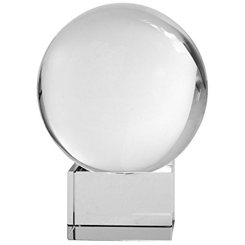 Amlong Crystal Amlong Crystal CO10080G Meditation Ball Globe with Free Crystal Stand, 80mm, Clear  - Image 1