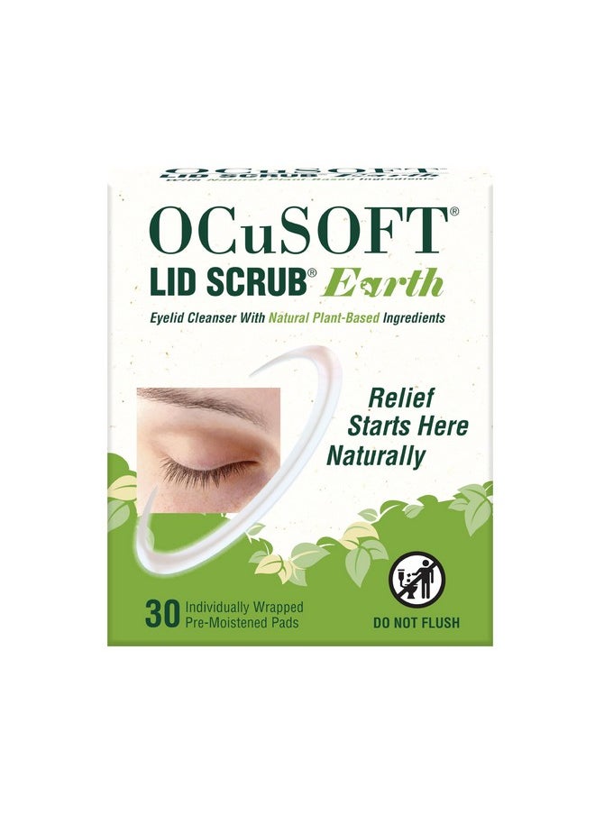 OCuSOFT - OCuSOFT Lid Scrub Earth Eyelid Cleanser, Pre-Moistened Eyelid Wipes for Mild to Moderate Conditions, Eyelid Cleanser with Natural Plant-Based Ingredients, 30 Count - Image 1