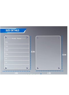 OASIS-TH Clear weekly meal planner magnetic acrylic board,acrylic magnetic dry erase board for fridge, magnet week calendar for refrigerator includes 6 colors markers and pen container  - Image 2