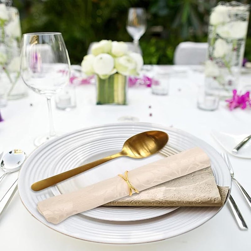 FORESRUM Gold Napkin Rings-24 PCS Metal Spiral Napkin Rings(Spiral) Napkin Holders Buckles for Family Dinner, Wedding, Party,Table Decorations - Image 5