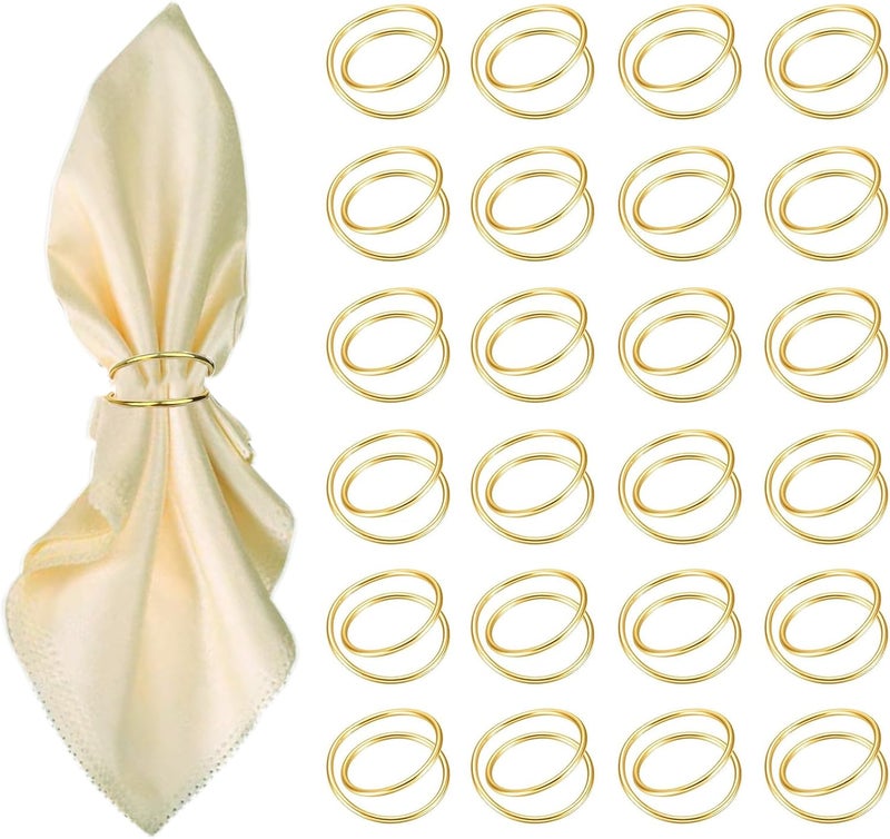 FORESRUM Gold Napkin Rings-24 PCS Metal Spiral Napkin Rings(Spiral) Napkin Holders Buckles for Family Dinner, Wedding, Party,Table Decorations - Image 1