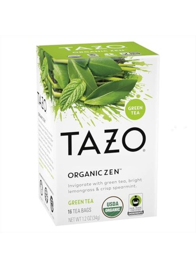 TAZO Organic Zen Green Tea, 16 Total Tea Bags - Image 2