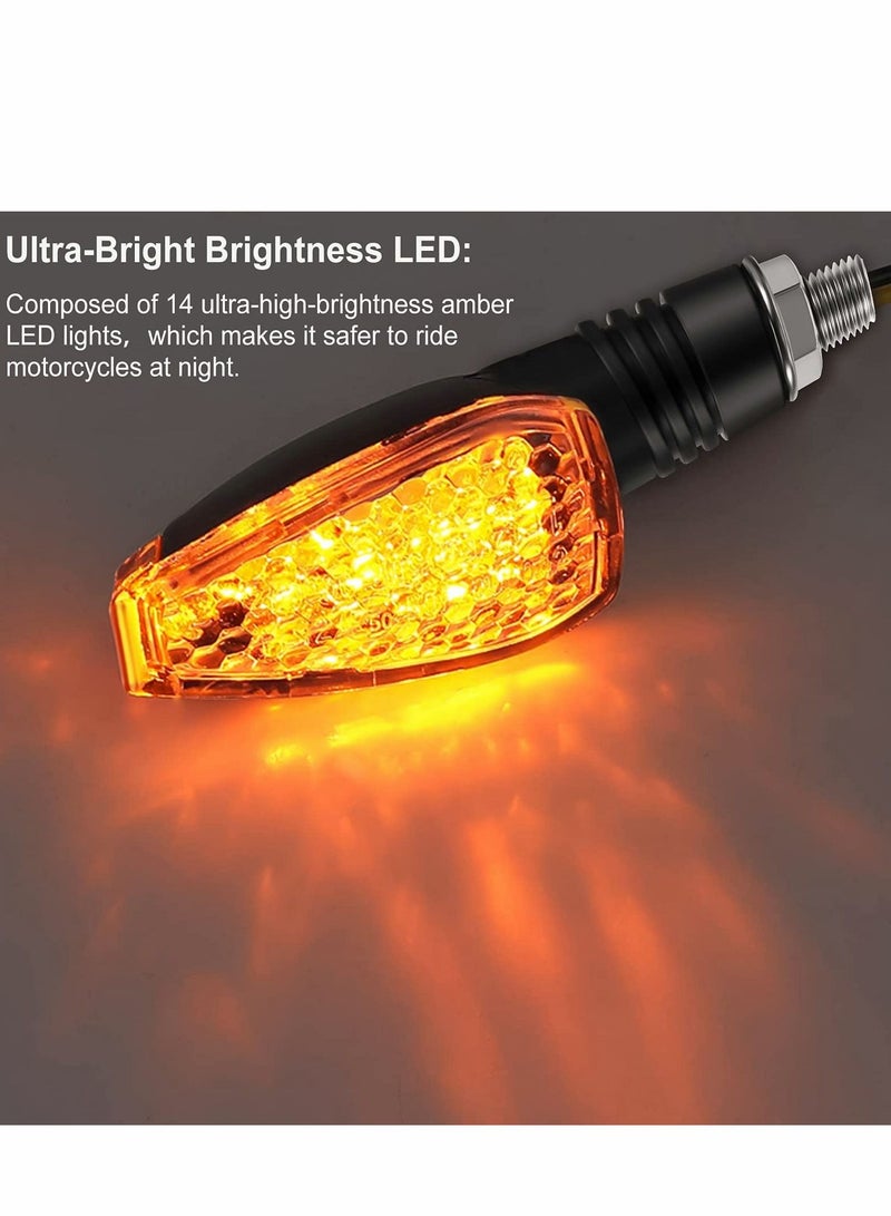 Generic Motorcycle Turn Signal Lights, 4 Pcs 12V Universal Motorbike LED Indicator Blinker Amber Lamp Mini Stalk Arrow Light Front Rear Lights for Motorcycles  - Image 3