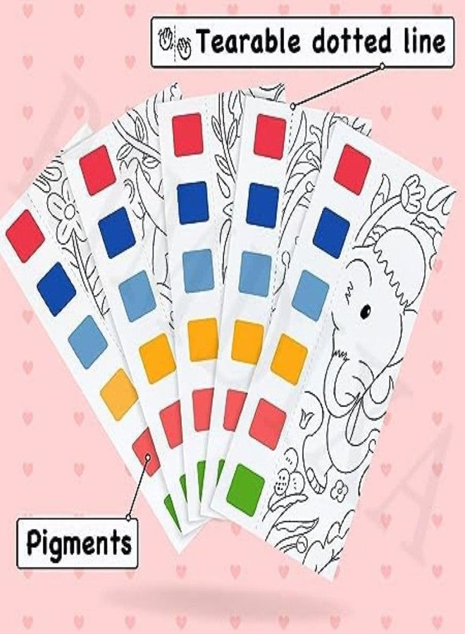 BRIGHTZONE Watercolor Painting Books for Beginners, Pocket 20 Pages Book with 1 Paint Brush, Hours of Painting Fun for Children,Sheet Cartoon Watercolor Paint Book Gift for Kids - Image 2