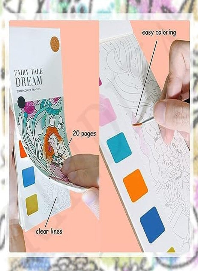 BRIGHTZONE Watercolor Painting Books for Beginners, Pocket 20 Pages Book with 1 Paint Brush, Hours of Painting Fun for Children,Sheet Cartoon Watercolor Paint Book Gift for Kids - Image 5