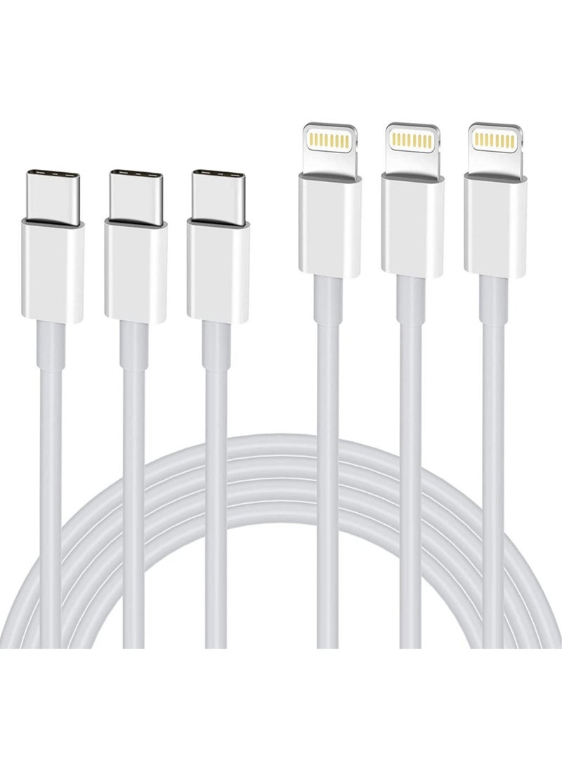 Generic - USB C to Lightning Cable 3PACK 2M Fast Charger Cable, iPhone Charger Cord Compatible with iPhone 14/13/12/11 Pro Max/XS MAX/XR/XS/X/8/7/Plus - Image 1