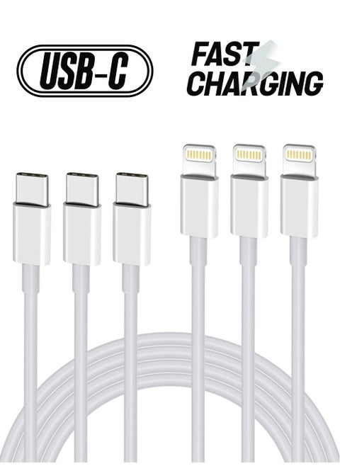 USB C to Lightning Cable 3PACK 2M Fast Charger Cable, iPhone Charger Cord Compatible with iPhone 14/13/12/11 Pro Max/XS MAX/XR/XS/X/8/7/Plus