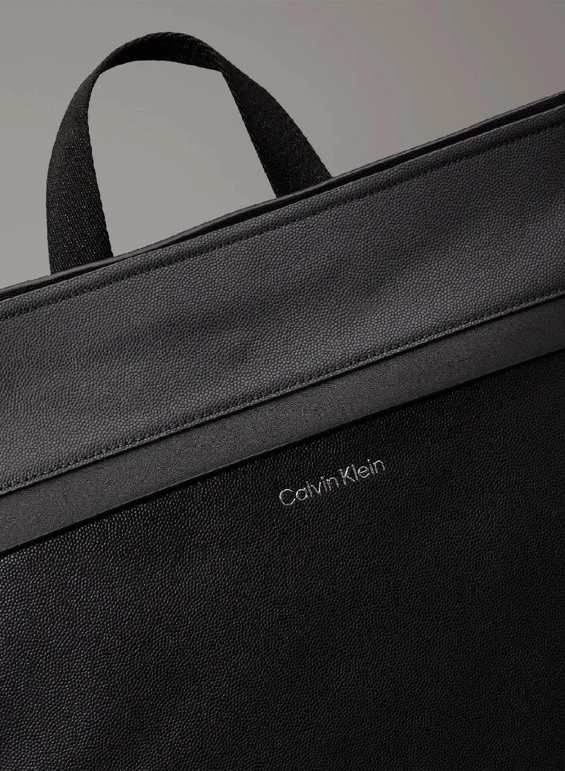 CALVIN KLEIN Black Caviar Square Zip Top Backpack for Men | Best Price UAE