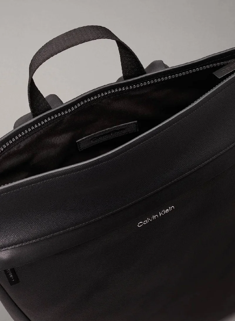 CALVIN KLEIN Black Caviar Square Zip Top Backpack for Men | Best Price UAE