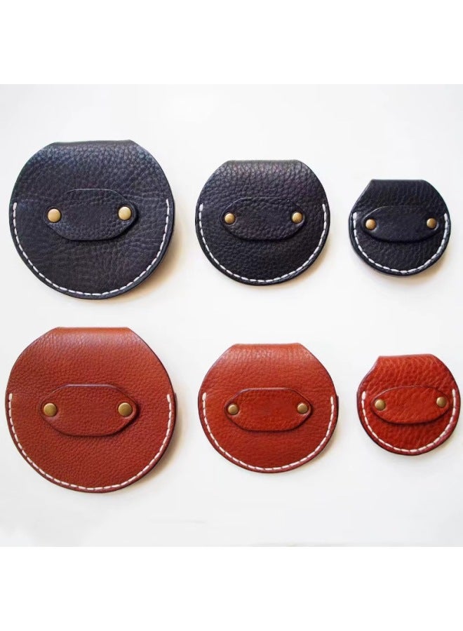 Digital Camera Lens Cover Protective Cover Pu Leather Portable Lens Cover Dust Filter Cover Protective Cover Memory Card Cover-Color:Black  - Image 3