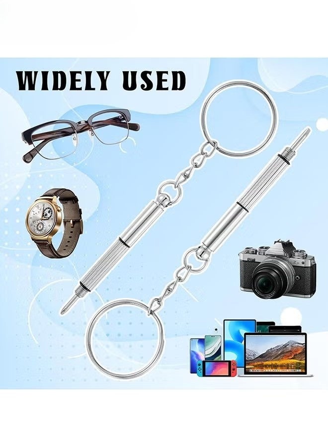 طقم إصلاح مفكات النظارات - مفكات نظارات صغيرة 3 في 1 - طقم إصلاح النظارات مع 20 قطعة من وسادات الأنف و20 برغي طقم استبدال براغي النظارات لإصلاح النظارات والساعات