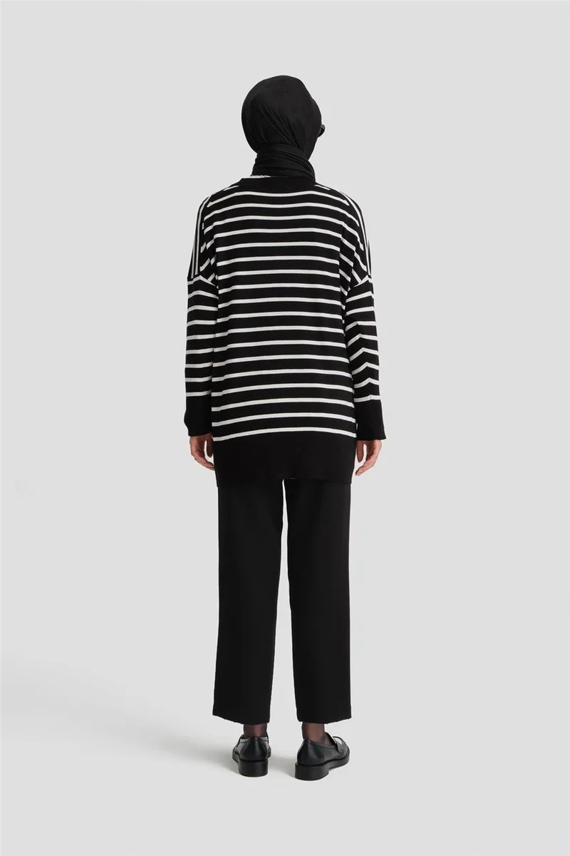 ARMINE Striped Knitwear Tunic 24Kd2007 Black