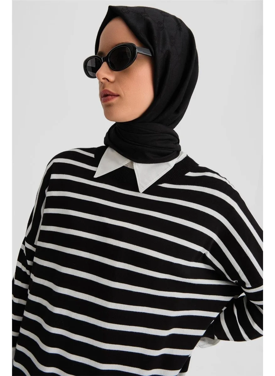 ARMINE Striped Knitwear Tunic 24Kd2007 Black