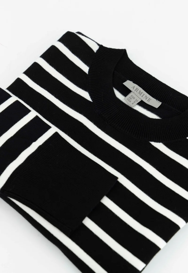 ARMINE Striped Knitwear Tunic 24Kd2007 Black