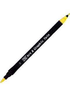 Art&graphic Twin Double Ended Felt Graphic Pen 1 Yellow