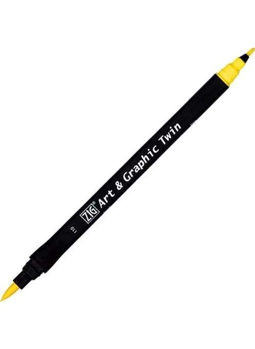Zig Art&graphic Twin Double Ended Felt Graphic Pen 1 Yellow 