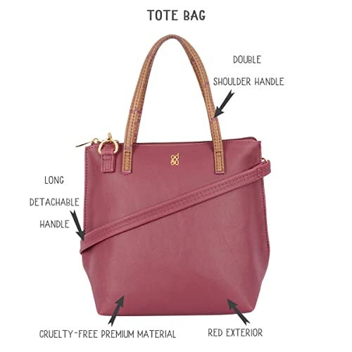 Baggit GG Women's Tote Handbag - Small (Red) - Image 2