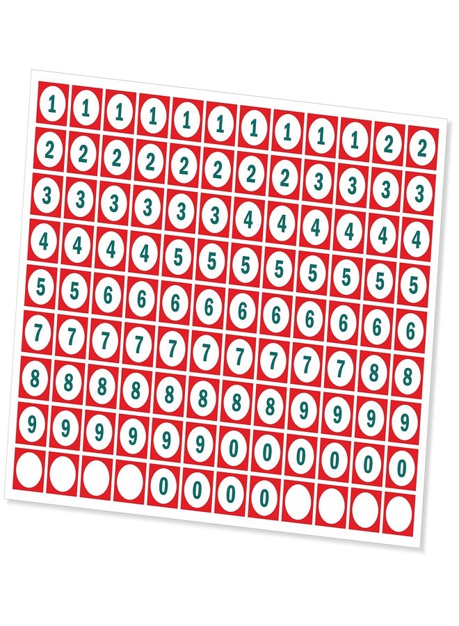 PG Creations 648 Pieces 0-9 Number Stickers, Small Size Labels, 25 mm Square, Paper, Multicolour - Image 2