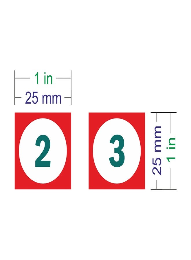 PG Creations 648 Pieces 0-9 Number Stickers, Small Size Labels, 25 mm Square, Paper, Multicolour - Image 3