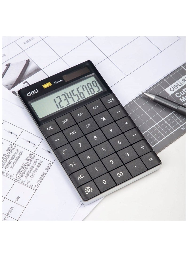 Deli 12-Digit Calculator - Dual Power, Plastic, 3 Years Warranty, E1589 - Image 2