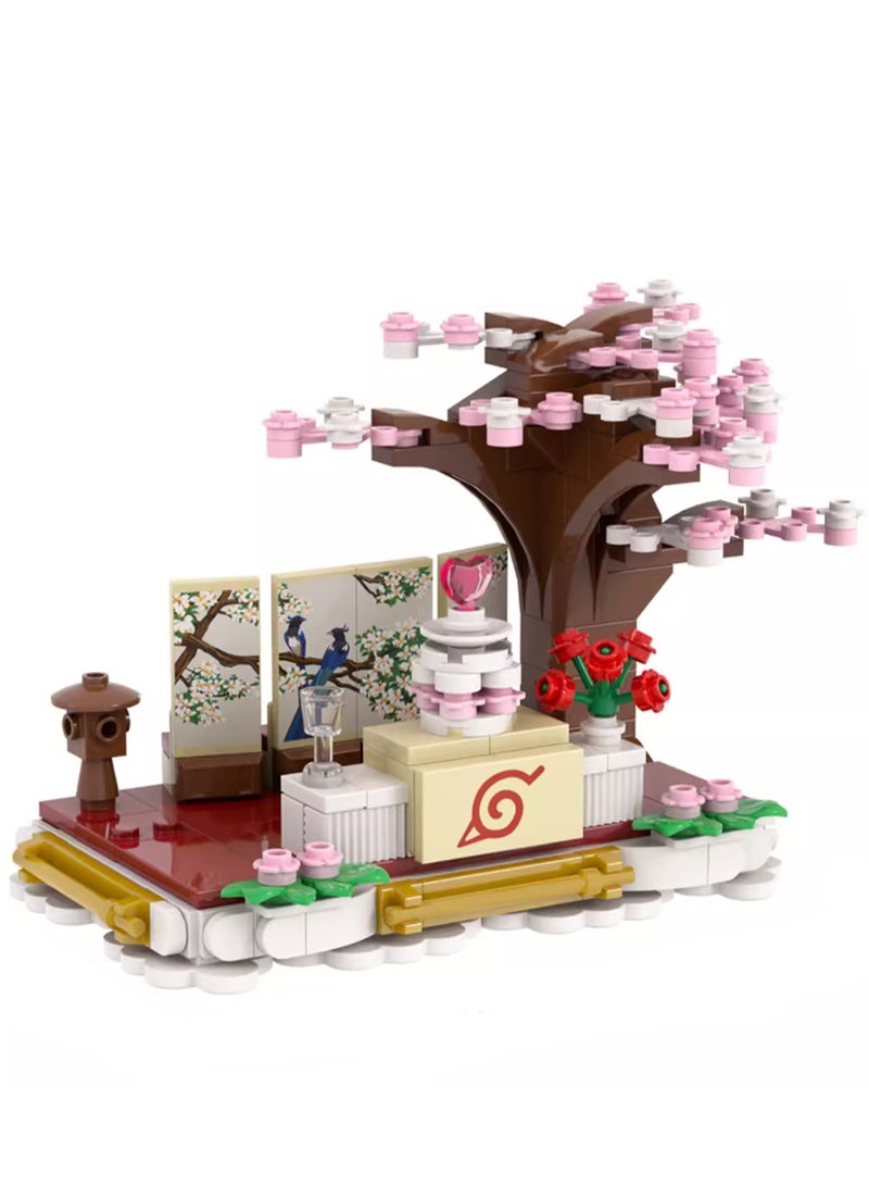 Children's Small Particle Wedding Theme Building Block Toys Under The Cherry Blossom Tree - Image 1