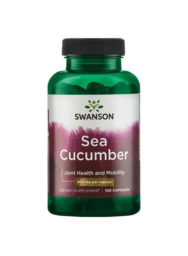 SWANSON Sea Cucumber - Natural Supplement Promoting Joint Health & Mobility Support - Supports Cartilage Protection & Connective Tissue Health - (100 Capsules, 500mg Each) - Image 1