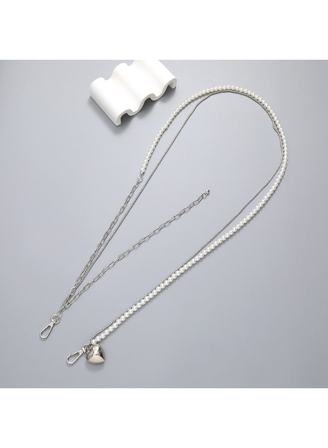 NIBEMINENT Phone Charm/ Chain Strap for Women Girls,Braided Pearls Cell Phone Case Lanyard Wrist Strap