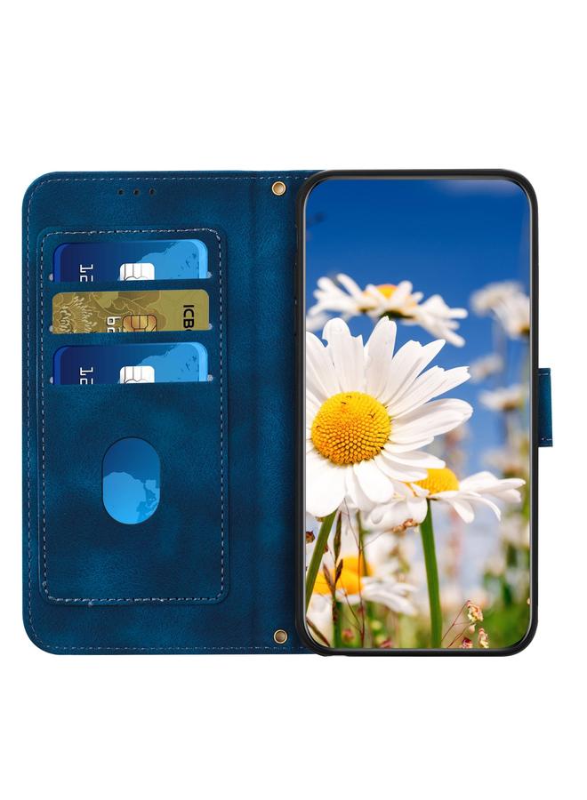 S-TOP Case For Samsung Galaxy S22 Ultra 5G Floral Pattern Leather Phone Case with Lanyard - Image 5