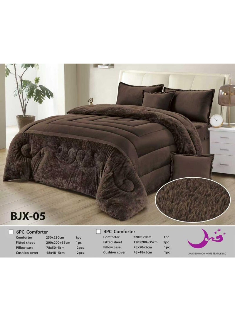 Moon Winter bedspread, velvet side and soft fur side, 4 pieces