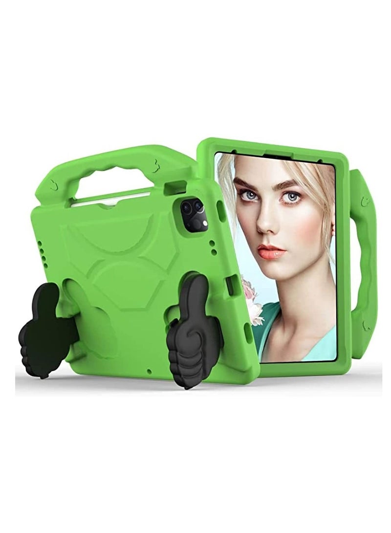 Captaintech Kids Tablet Case for Apple iPad Pro 11",  Durable Lightweight Shockproof Protective Handle Bumper Bracket Protective Cover for iPad AIR4/AIR5 10.9" With Two Thumb Holder (Green) - Image 1