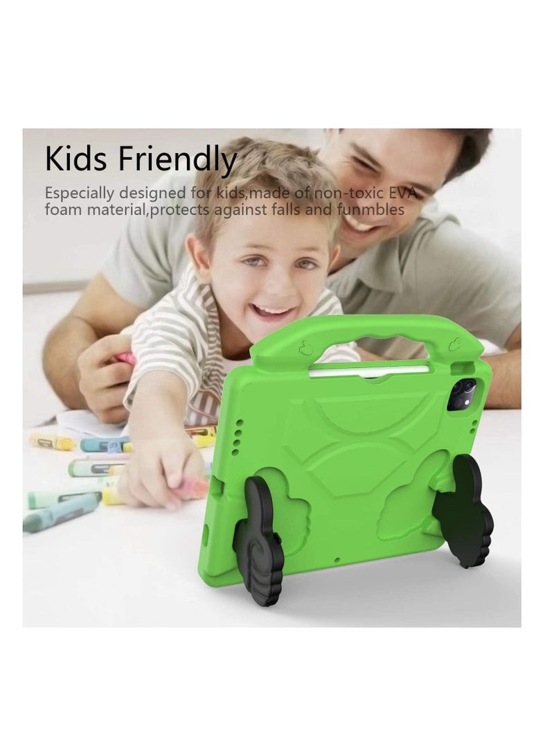 Captaintech Kids Tablet Case for Apple iPad Pro 11",  Durable Lightweight Shockproof Protective Handle Bumper Bracket Protective Cover for iPad AIR4/AIR5 10.9" With Two Thumb Holder (Green) - Image 2