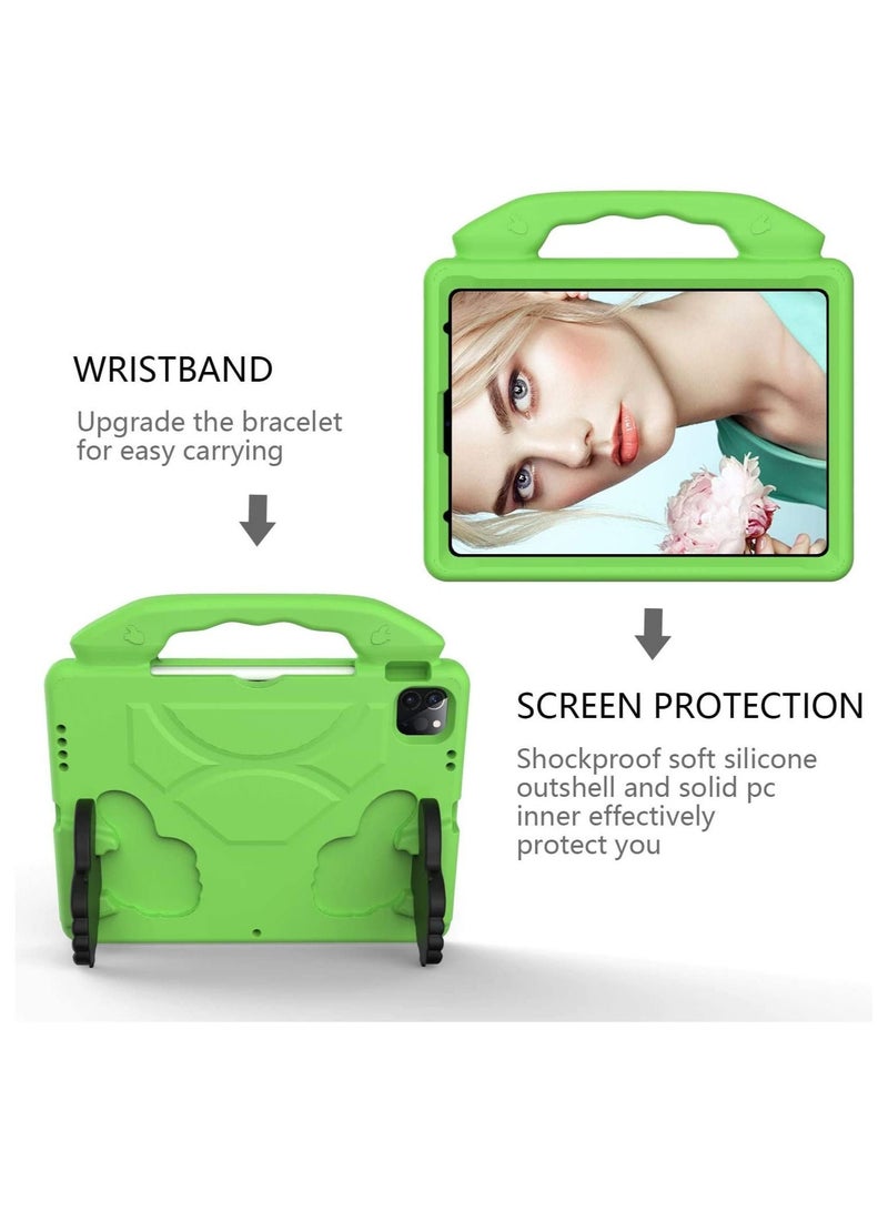 Captaintech Kids Tablet Case for Apple iPad Pro 11",  Durable Lightweight Shockproof Protective Handle Bumper Bracket Protective Cover for iPad AIR4/AIR5 10.9" With Two Thumb Holder (Green) - Image 5