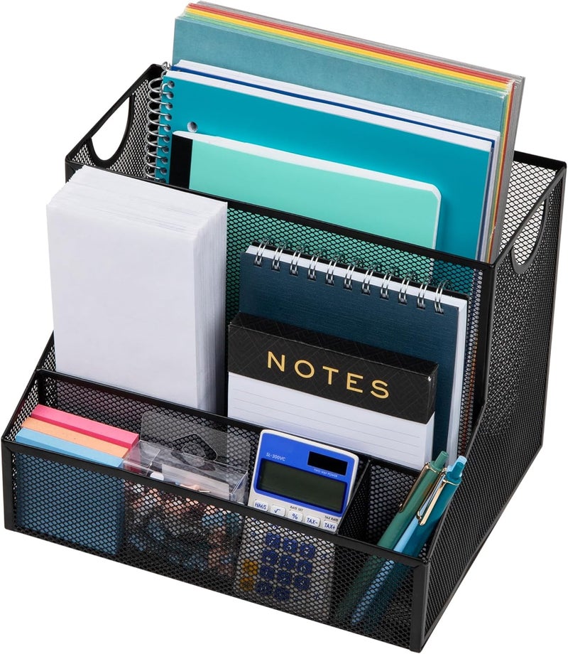 Mind Reader Desktop Organizer, Vertical File Storage, Letter Size, Office, Metal Mesh, 12.15"L x 9.5"W x 9.5"H, Black - Image 5