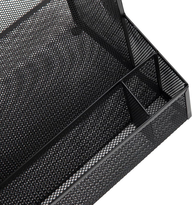 Mind Reader Desktop Organizer, Vertical File Storage, Letter Size, Office, Metal Mesh, 12.15"L x 9.5"W x 9.5"H, Black - Image 4
