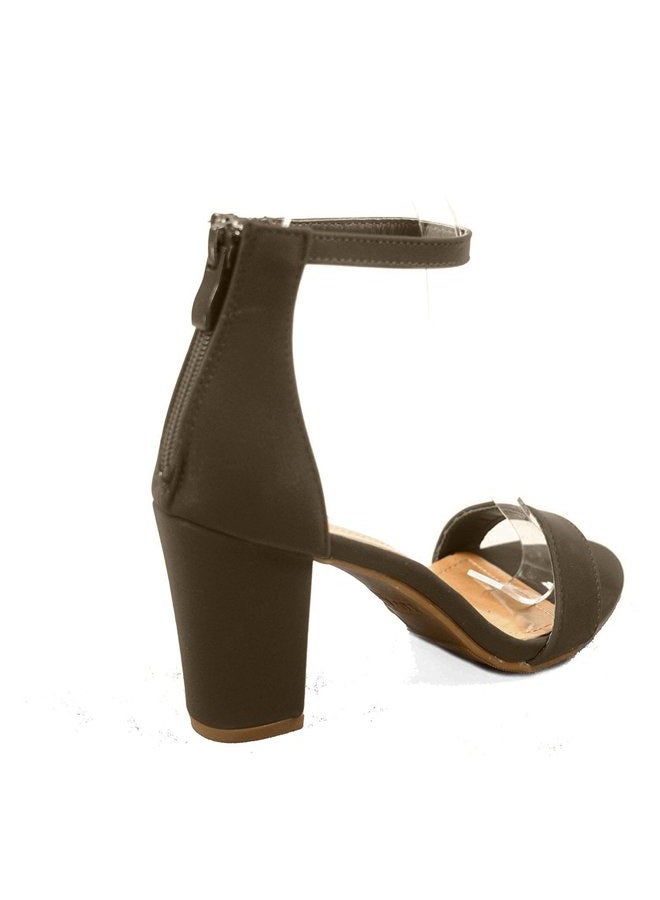 TOP Moda Hannah-1 Ankle Strap Dressy High Heel Sandal, Non-slip Sole, For Wedding, Party, Prom, Evening Wear, or Any Occasion, Sleek Style Block Heel Sandals, Tan Nubuck, 8.5 - Image 3