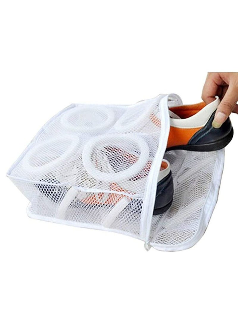 Shoes Wash Laundry Bag Portable Sneaker Dryer Organizer & Washing with hanging Strap Zipper for Men Women, White (1 Pack) - Image 1