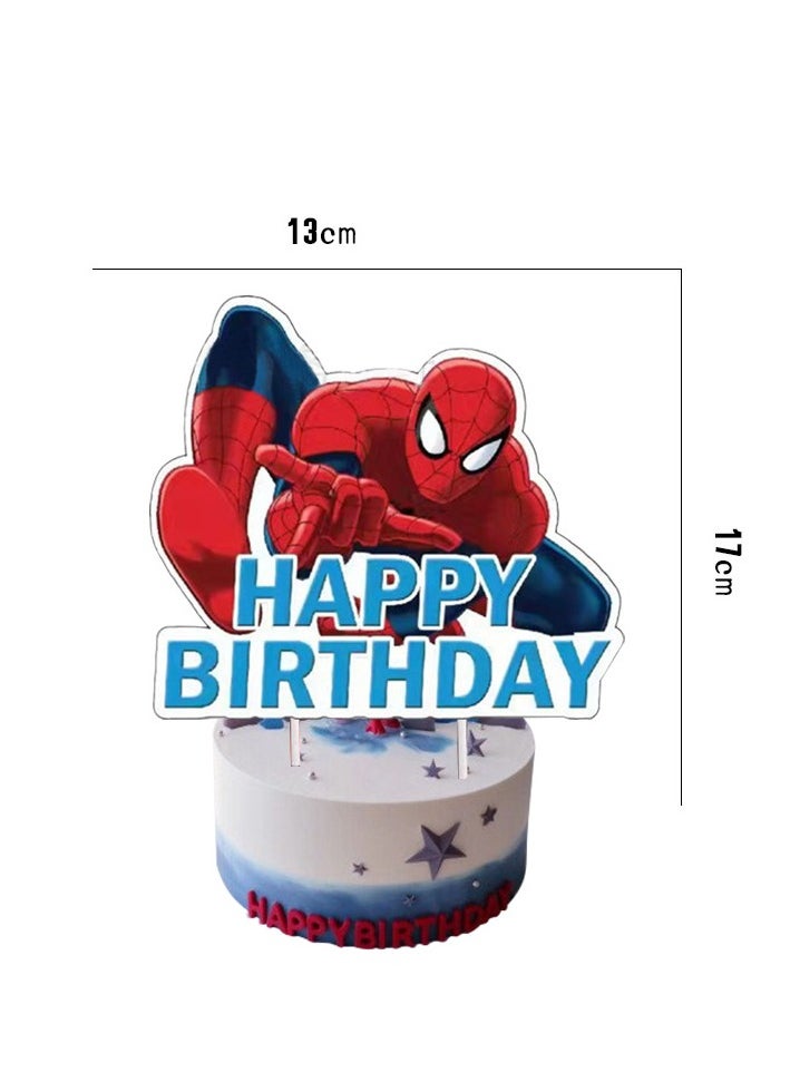 Spider-Man Spider-Man's Birthday Theme Outfit Avengers Party Background Flag Pulling, Flag Planting, Latex Balloon Prop Set  - Image 4