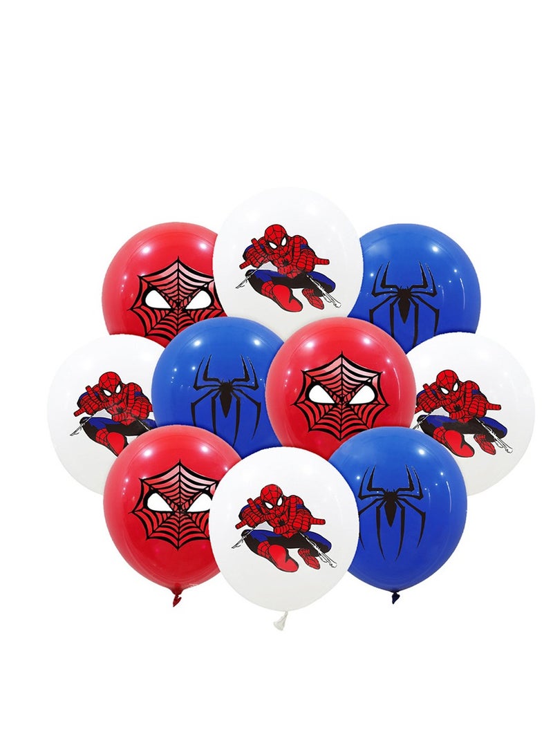 Spider-Man's Birthday Theme Outfit Avengers Party Background Flag Pulling, Flag Planting, Latex Balloon Prop Set