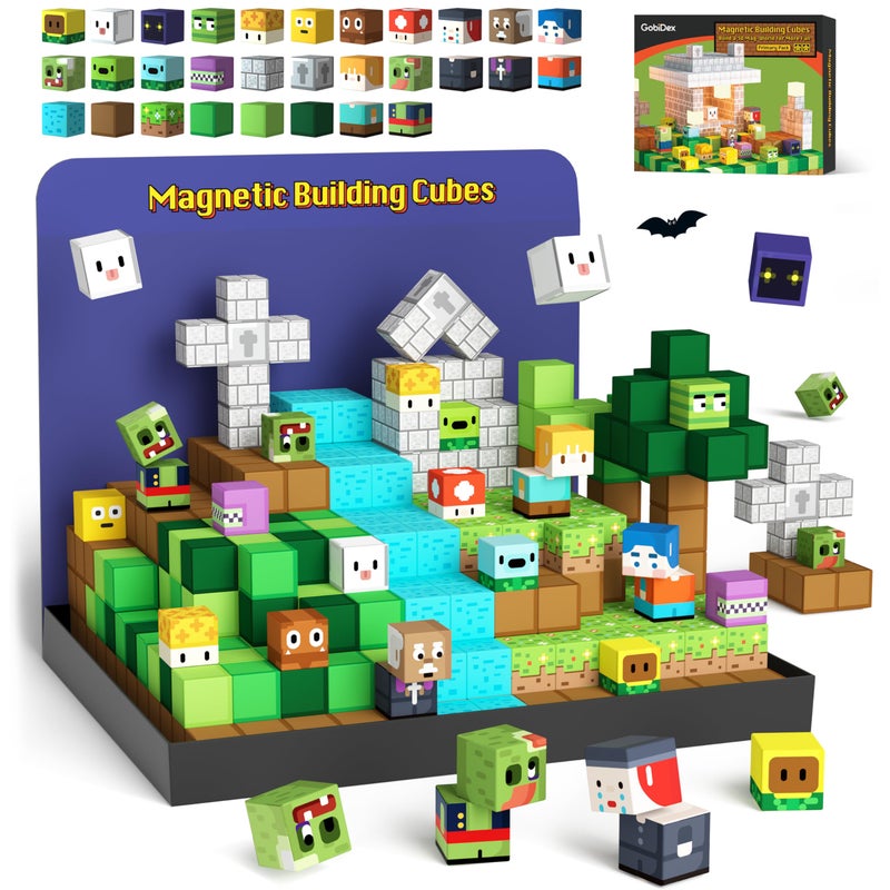 GobiDex Magnetic Blocks Kids Toys for Boys Girls 3 Build MagWonder World with Zomblock Magnets Cubes Upgraded STEM GameBased Building Sensory Gift for Birthday - Image 2