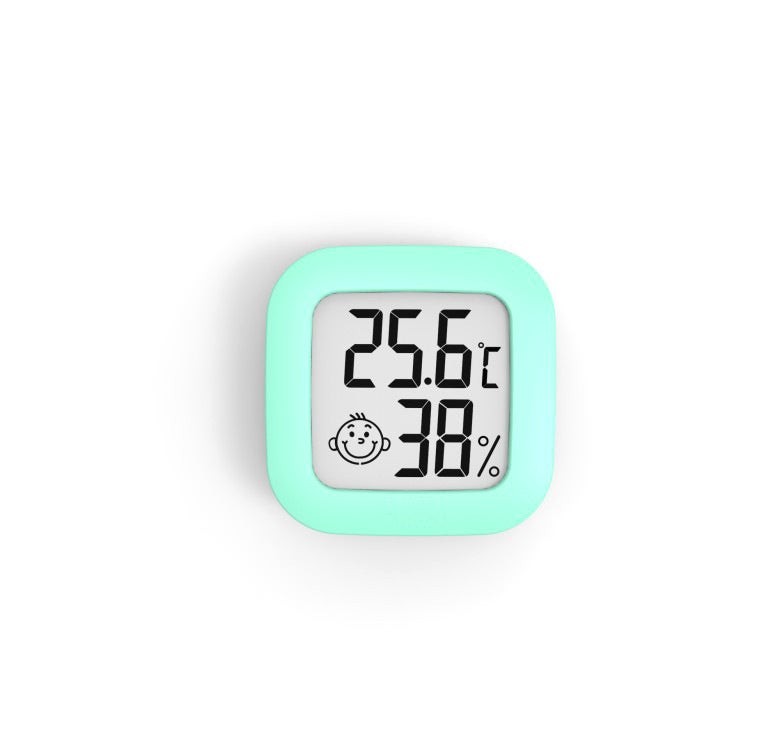 0726 Mini Smiley Electronic Temperature And Humidity Meter Home Office Lcd Temperature And Humidity Measuring Instrument Double-Sided Tape - Image 1